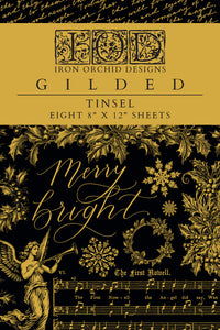 TINSEL IOD Foil Transfer, 8 pages, 8'x12", Gold Foil - 2024 Holiday