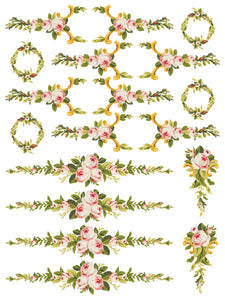 Petite Fleur Pink Paint Inlay™ by IOD (Pad of Four 12"x16" Sheets)