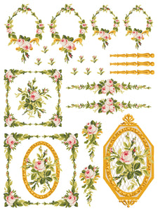 Petite Fleur Pink Paint Inlay™ by IOD (Pad of Four 12"x16" Sheets)