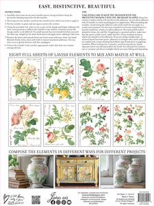 Rose Botanical Transfer™ by IOD (Pad of 8 - 12"x16" sheets) - Iron Orchid Designs