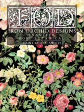 Load image into Gallery viewer, Rose Botanical Transfer™ by IOD (Pad of 8 - 12&quot;x16&quot; sheets) - Iron Orchid Designs
