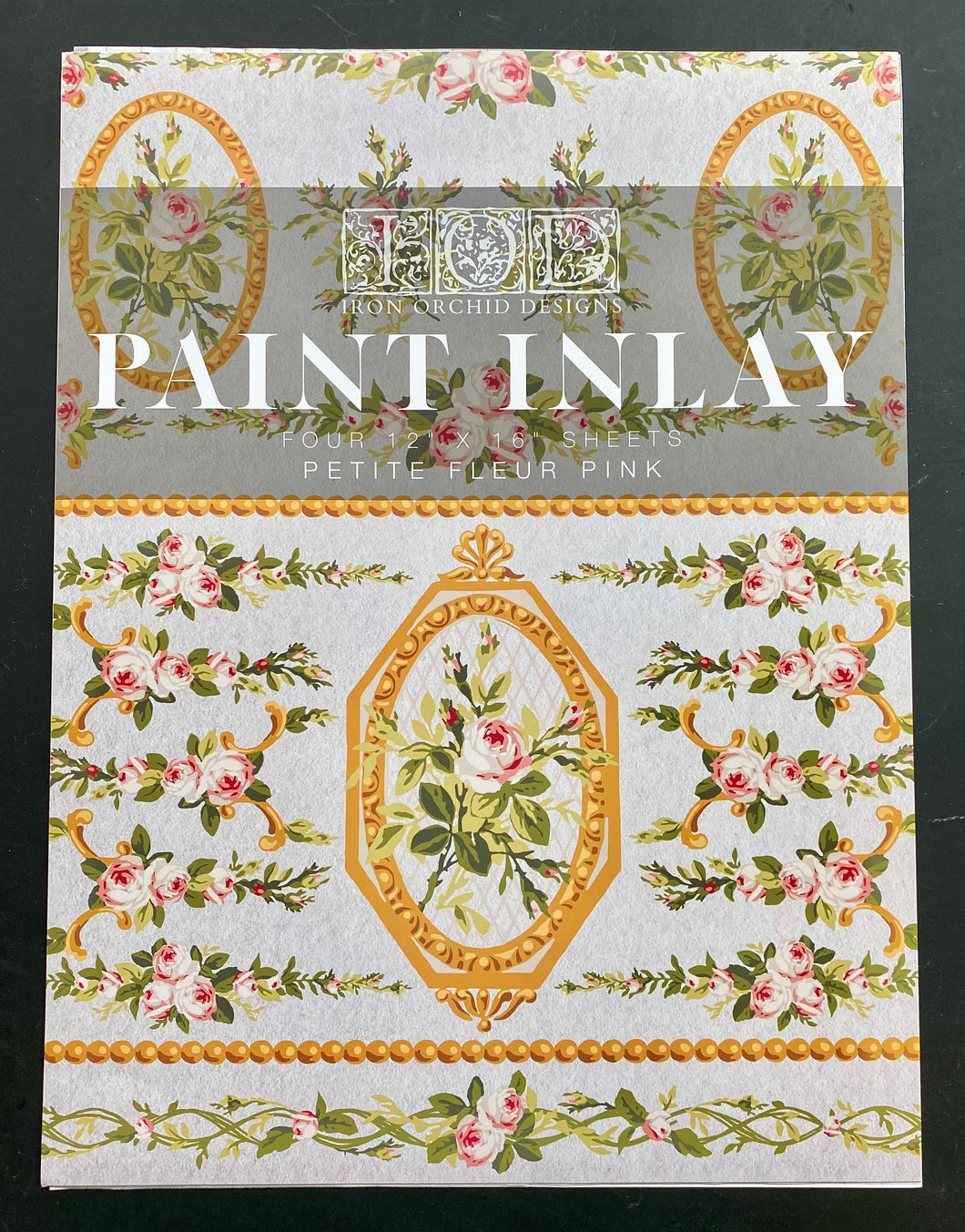 Petite Fleur Pink Paint Inlay™ by IOD (Pad of Four 12